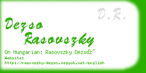 dezso rasovszky business card